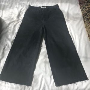 Madewell Cropped Wideleg Black Jeans